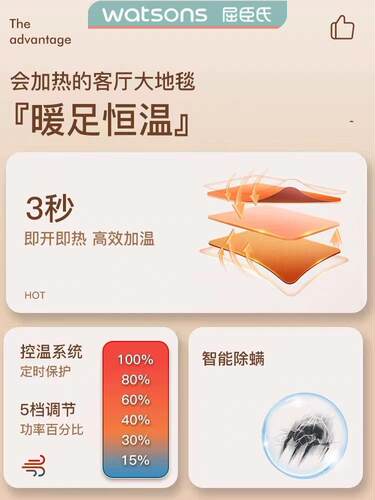 极速新屈臣见详情氏石墨烯取暖全屋供神暖冬天电加热地垫家暖风机
