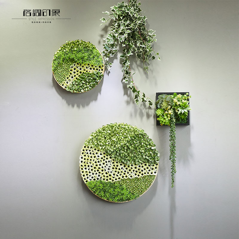 好货定制大型永生苔藓墙圆盘壁挂挂件酒店客厅植物墙绿植背景墙装