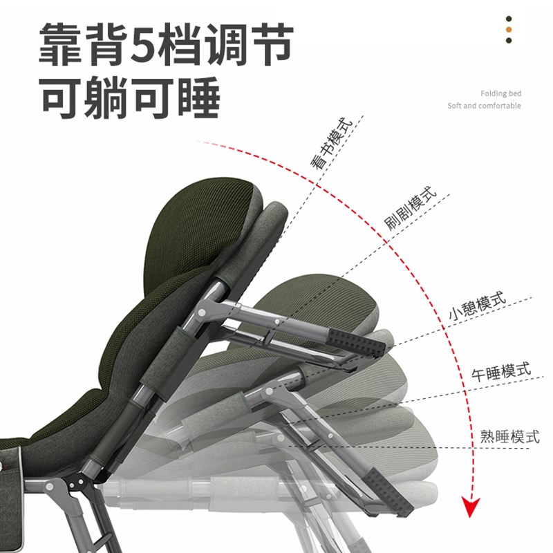 好货折叠床办公室午休单人工位午睡神器便携简易陪护行军懒人沙发