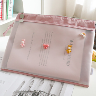 孕妇资料产检档案袋双层布艺可爱孕检包档案收纳袋拉链式手提加厚