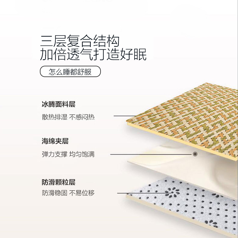 直接睡地上垫午睡地垫夏天地板睡觉垫子藤编凉席摺叠放地上牀垫