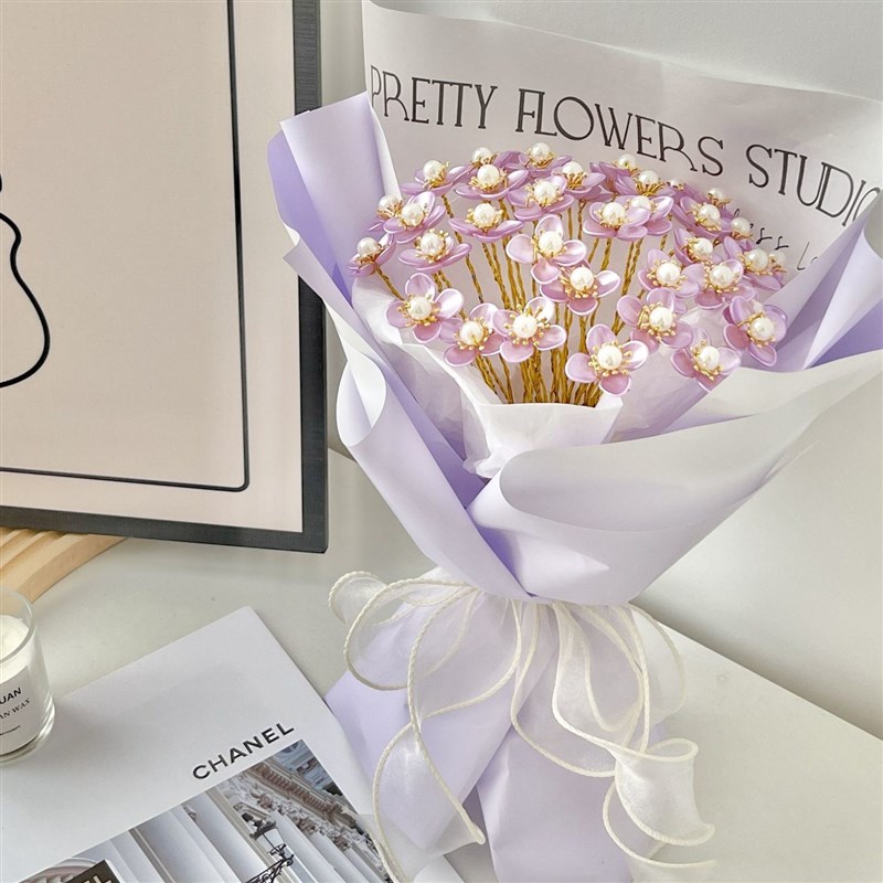 玫瑰花花束手工制作diy材料包自制编织礼物送女友仿真永不凋谢