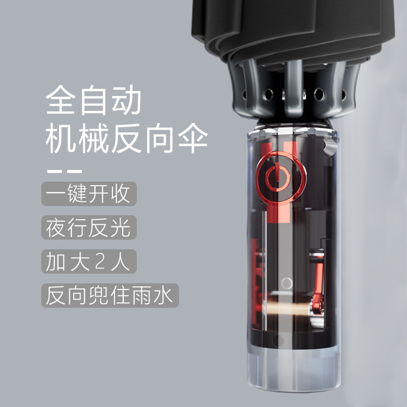 优卡杜机械抗暴雨伞男全自动反向伞女晴雨两用折叠自动伞大号超大