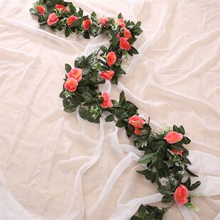 silk artificial rose vine hanging flowers for wall decoratio
