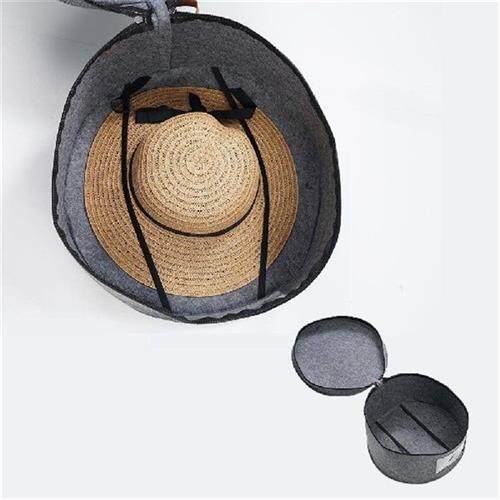 Felt Hat Box Organizer Round Travel Hat Boxes Hat Boxes Lid