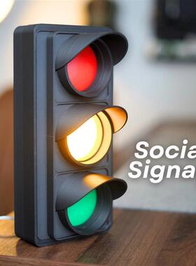 速发跨境热销+Social+Signal+有趣的社交信号个性桌面红绿灯摆件