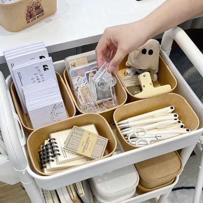 速发小推车纳纳盒宿舍日式桌面零物杂食收收筐收纳纸 纸盒