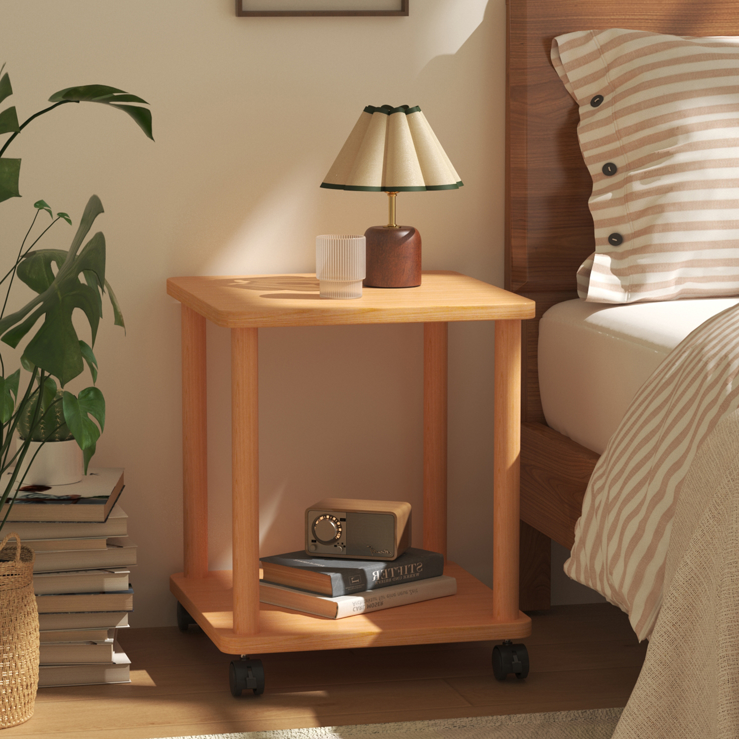 速发床头柜可推车小移动带轮茶几简约沙发边边卧室小型床几小桌子
