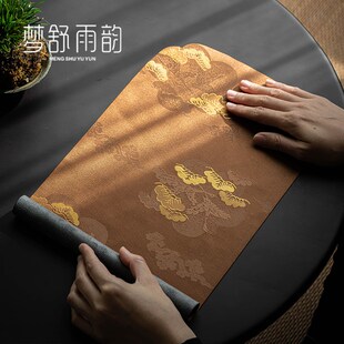速发织锦云松干泡茶席棉麻防水加垫桌厚茶杯垫干泡茶台桌旗茶道零