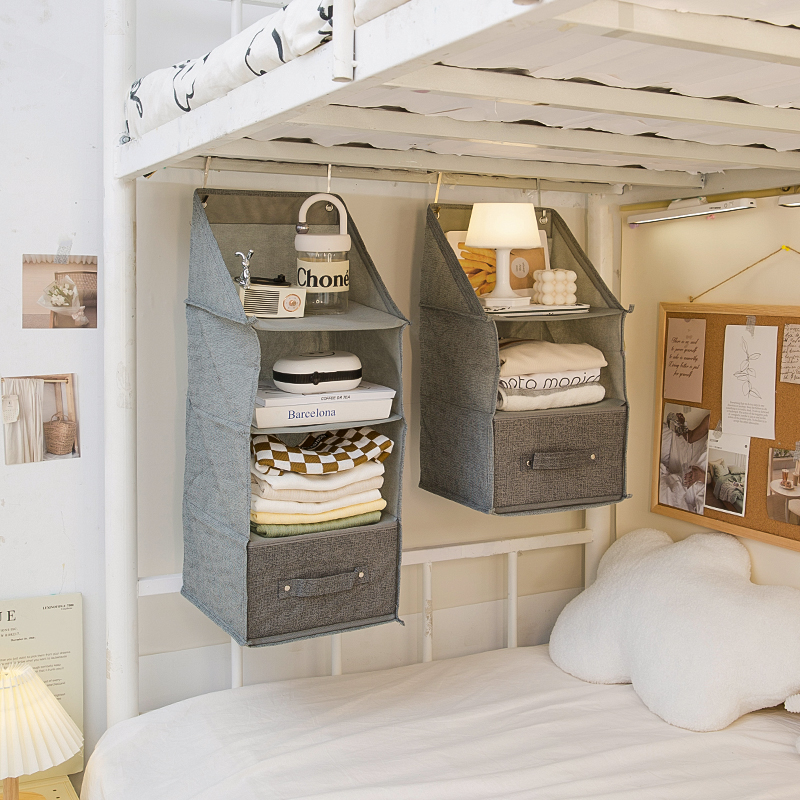 速发挂式床边收纳柜宿屉学生上床神器抽舍式挂袋置物架好物铺尾收