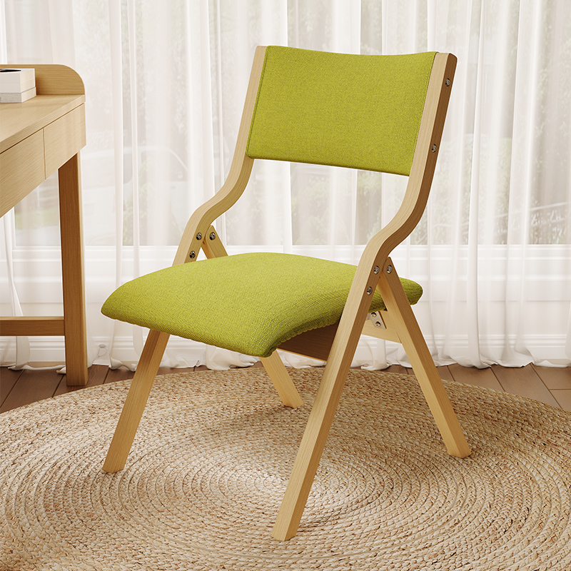 速发实木叠折椅子家用电子小户型餐椅不占空间椅便携办公室凳脑椅
