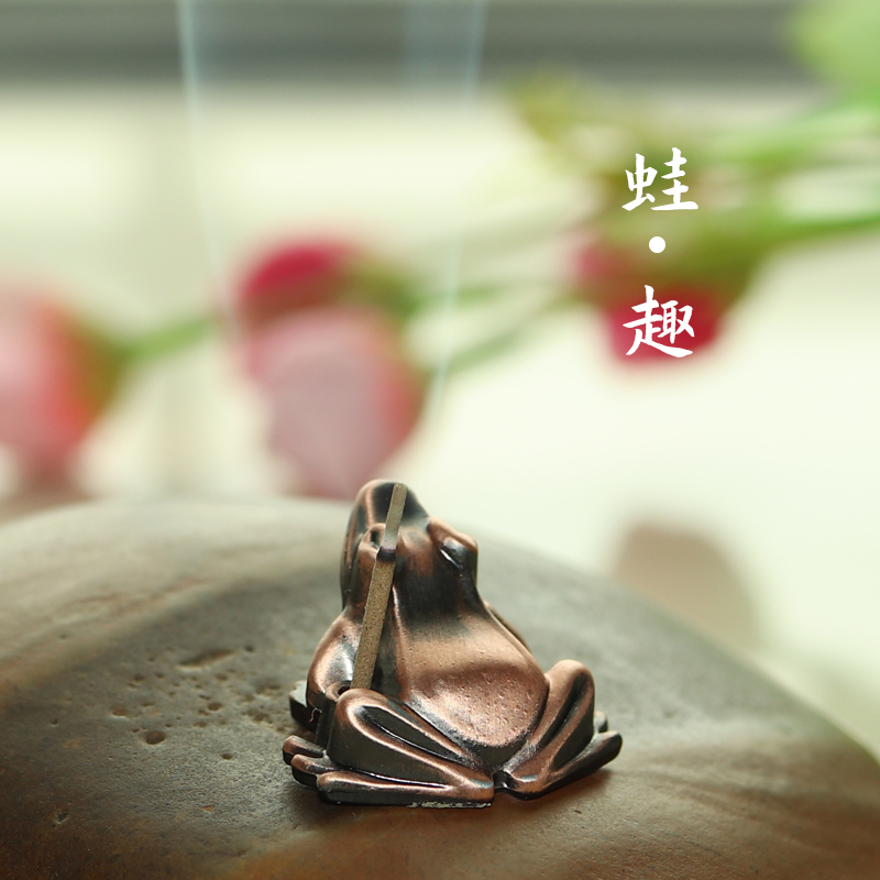 速发香青蛙香插迷你线道香座禅意家用香立香托创意卧香檀香炉香小