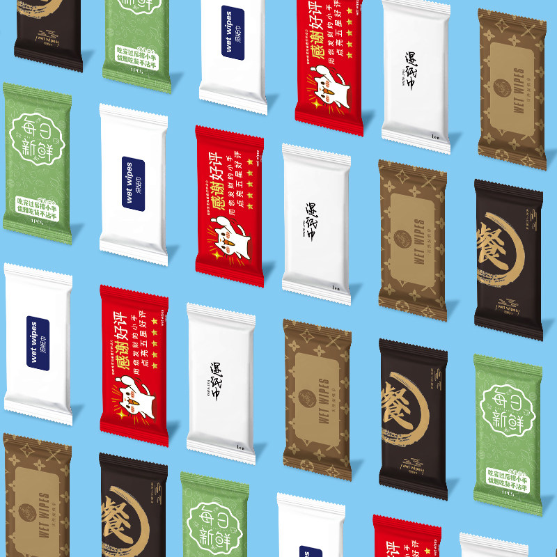 单片装湿巾可定制湿纸巾logo图片