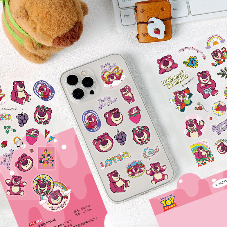 迪士尼草莓熊卡通可爱小贴纸防水