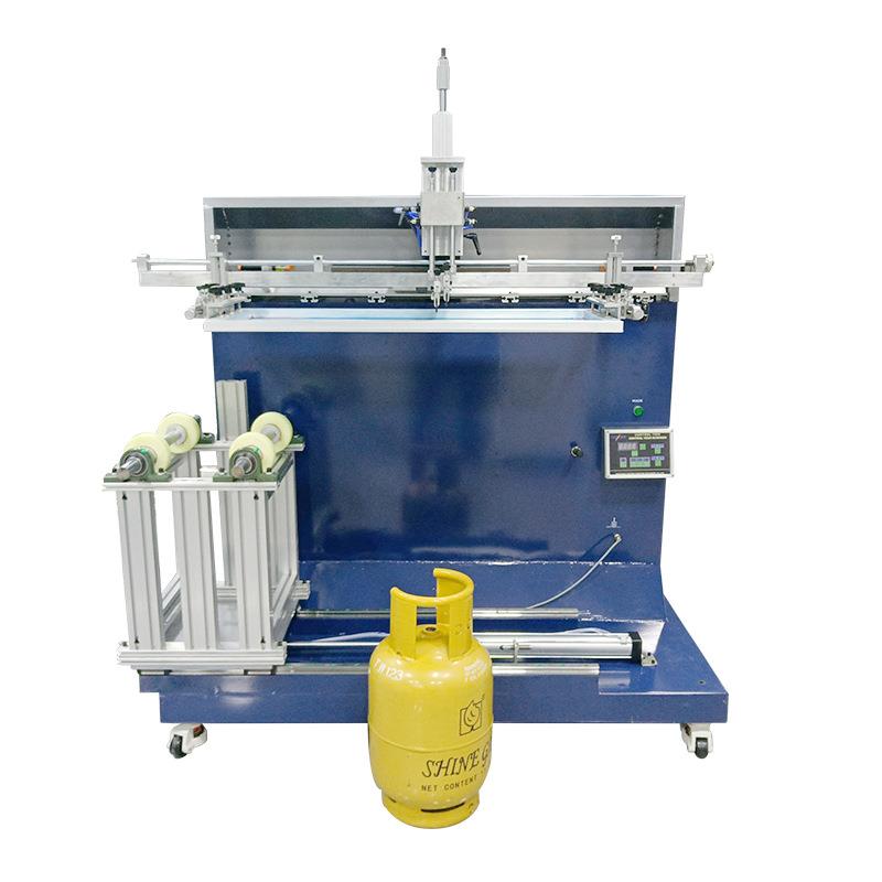 横推式煤气罐丝印机 半自动曲面印刷机大型灭火器钢瓶网印机