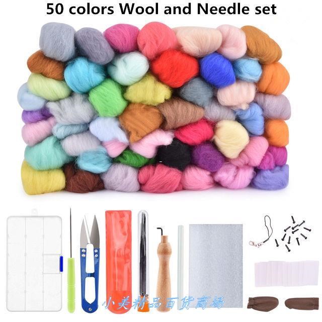 推荐Needle Felting Craft Kit 36  Colors Wool Fibre Roving DI