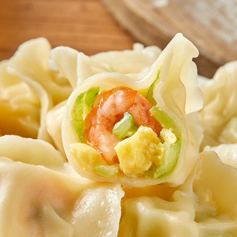 黄瓜鸡蛋虾仁水饺山东纯手工大馅半成品早餐速冻饺子新鲜顺丰包邮