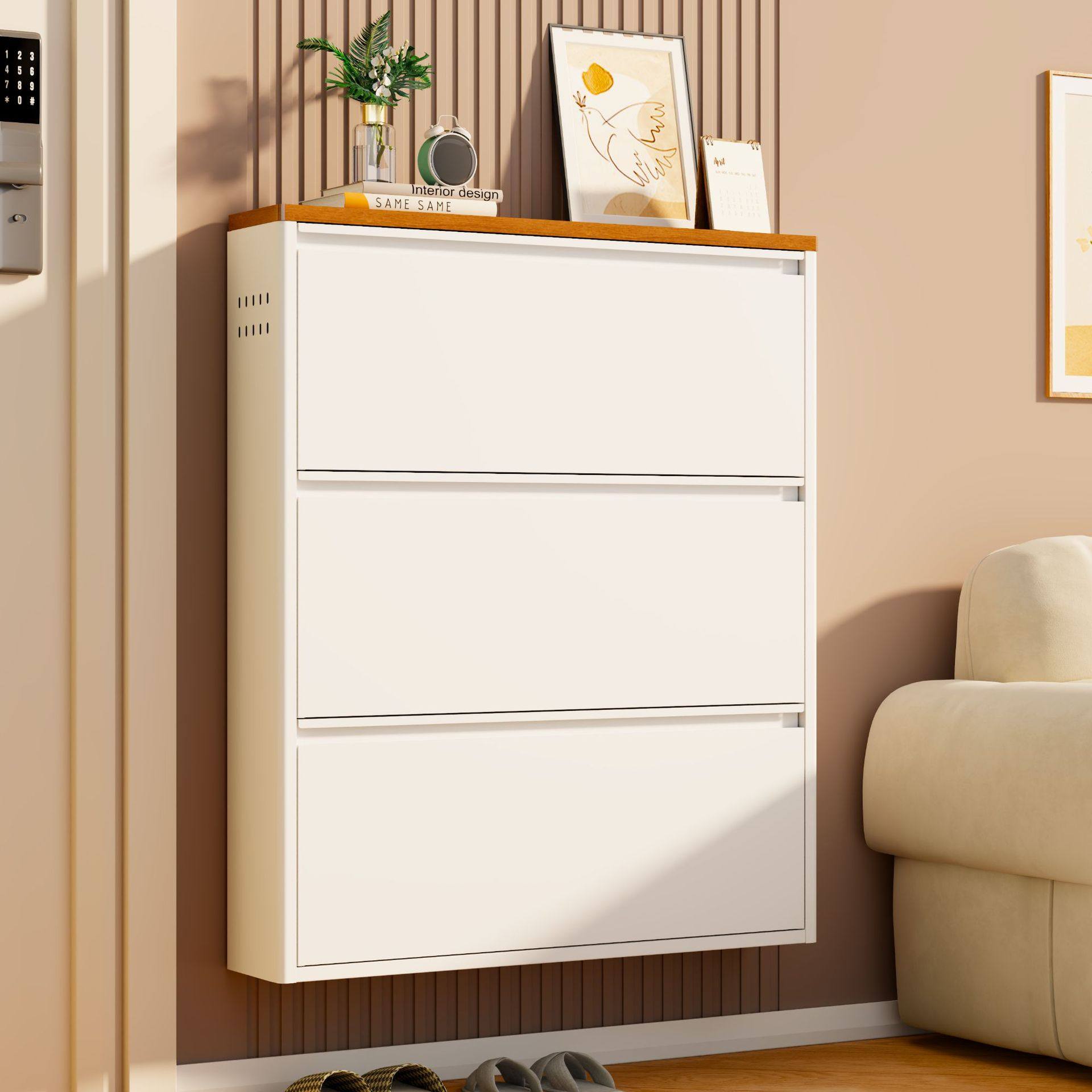 12cm超薄翻斗鞋柜家用入户一体门口靠墙收纳走廊小户型极窄玄关柜,住宅家具,鞋柜,淘宝优惠券,粉丝福利购,淘宝优惠卷