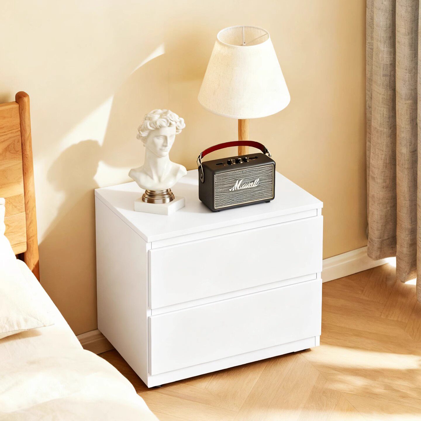 家用钢制床头柜矮柜床边储物柜卧室边柜多层收纳柜铁艺斗柜抽屉柜