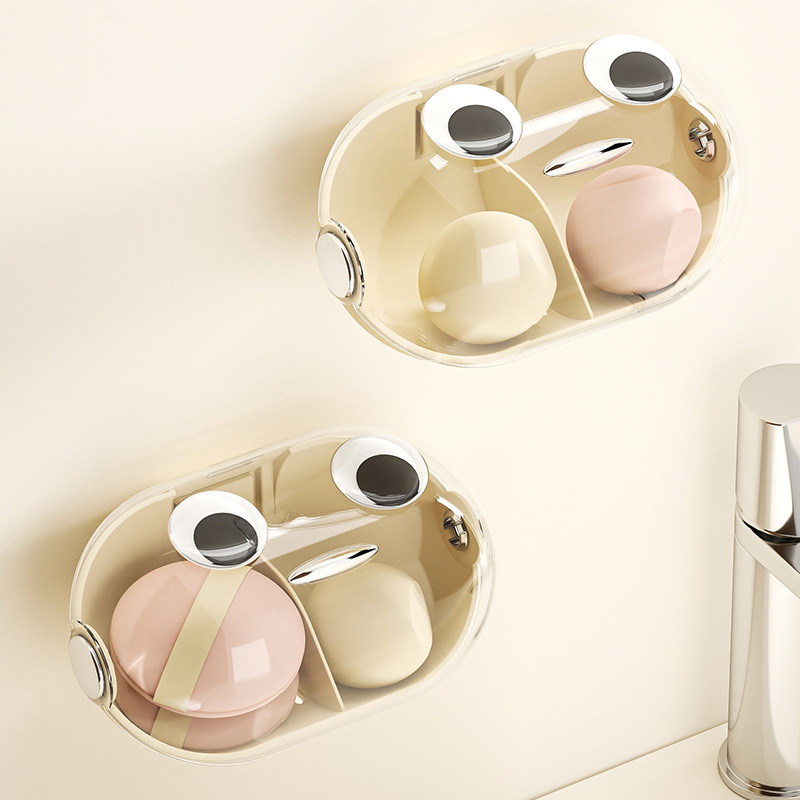 uforu 化妆品收纳盒免打孔壁挂带盖防灰防水透气分格美妆蛋