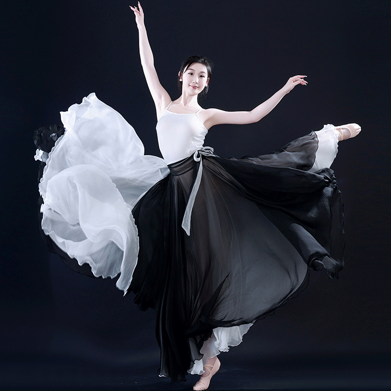 古典舞舞蹈裙900度大摆裙民族风舞蹈服饰新疆舞交谊舞广场舞演出