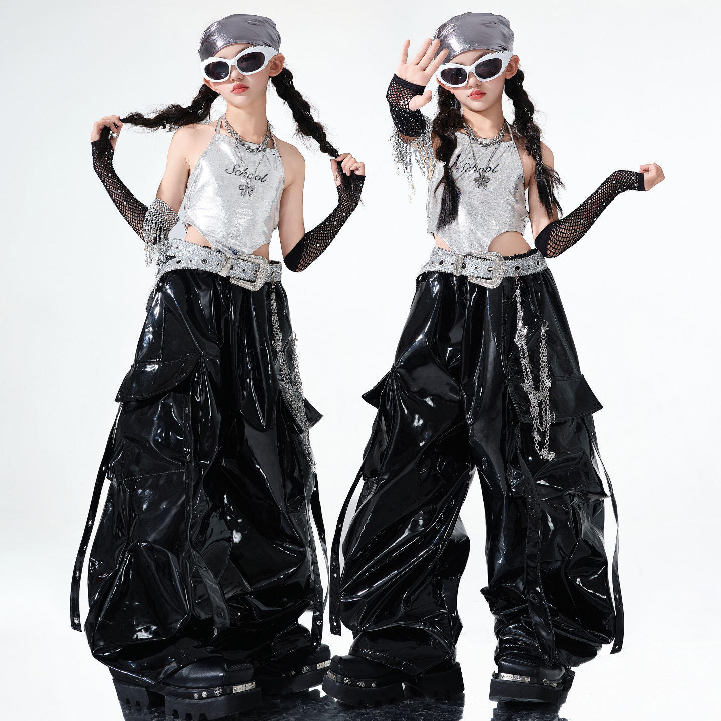 女童爵士舞服装潮酷时髦女孩jazz少儿童演出服走秀女团街舞潮服