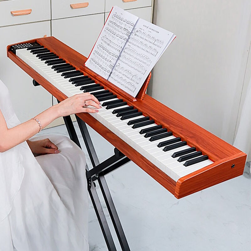 八度宝贝电子琴88键可携式电子钢琴初学升级实木款新手入门智能数