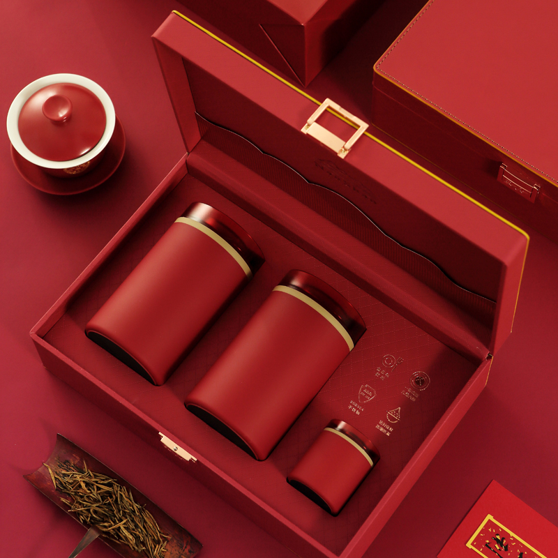高档皮盒茶叶包装盒空礼盒 白毫银针红茶绿茶送礼包装盒子定制
