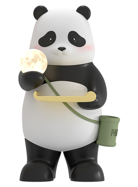 极速熊猫客厅大型落地灯摆件沙发电视柜旁装饰品家居收纳托盘乔迁