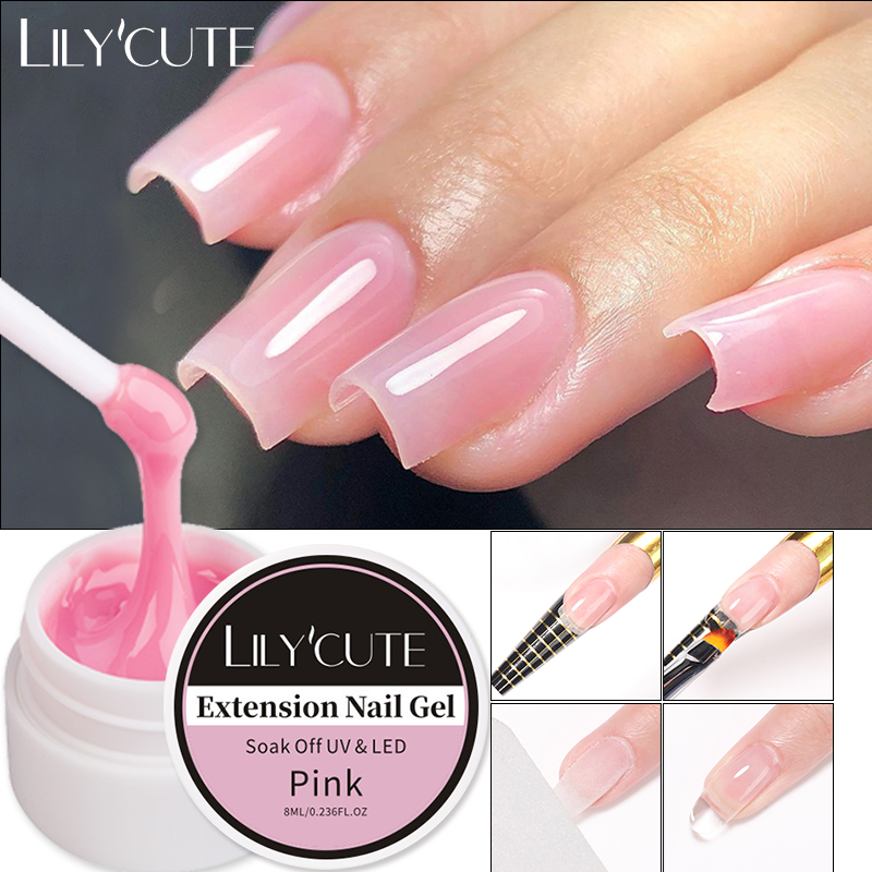 8ml Extension Nail Gel Pink White Clear UV Gel Nail Art Vern