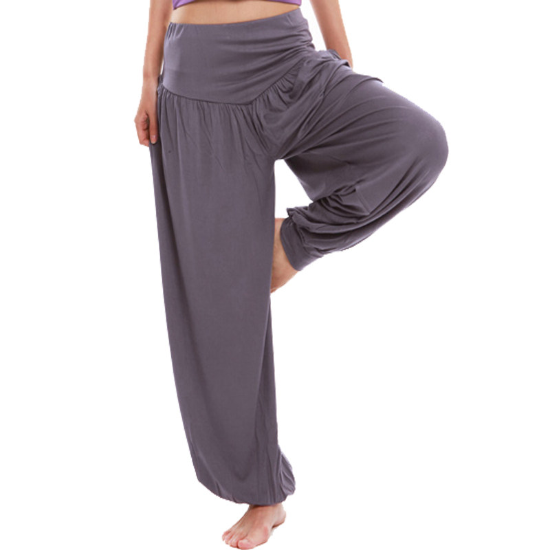 莫代尔灯笼长裤宽松健身瑜伽裤肚皮舞束脚裤胖MM加大码阔腿运动裤