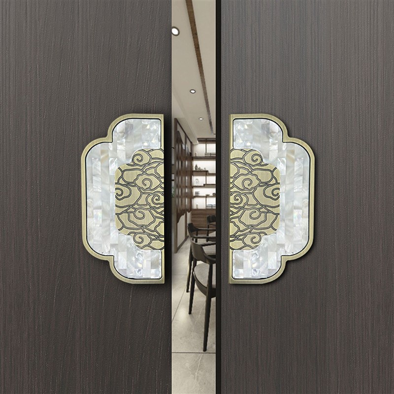 实心铝板贝壳拉手贝壳马赛克大门衣柜门把手拉门酒店饭厅