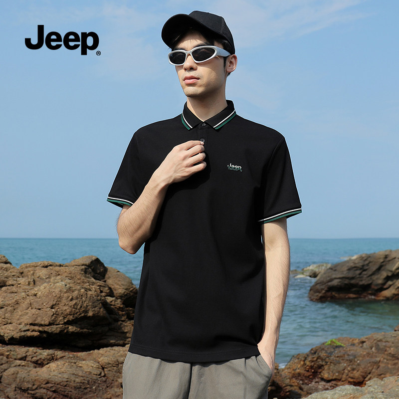 jeep吉普官方短袖polo衫男款2025新款夏季休闲百搭翻领T恤上衣男K