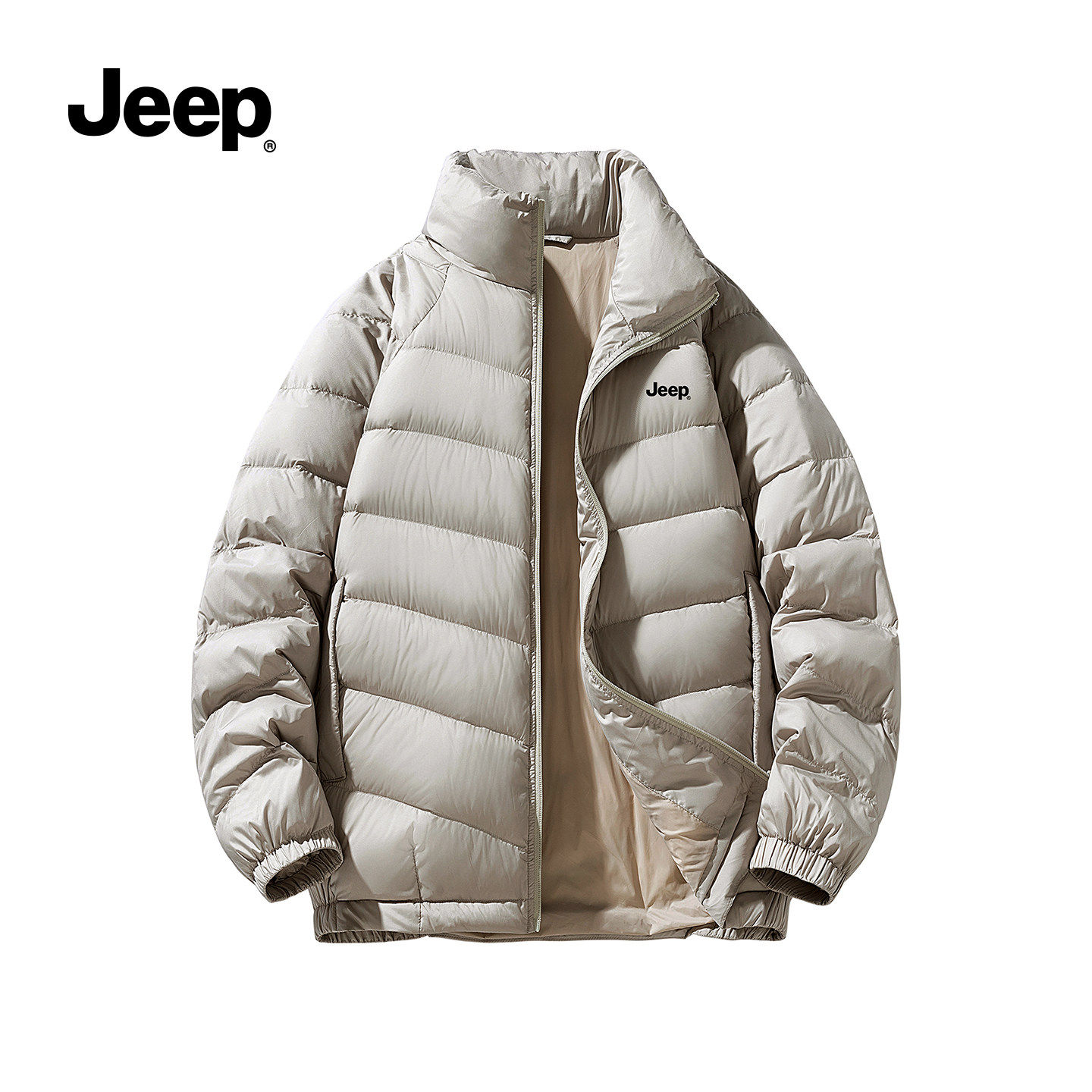 jeep吉普官方2025秋冬新款立领鸭绒羽绒服男潮流百搭外套S,男装,羽绒服,淘宝优惠券,粉丝福利购,淘宝优惠卷