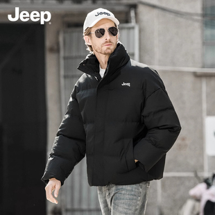 潮流立领外套男 jeep吉普棉服男款 加厚防寒棉衣韩版 新款 2024冬季