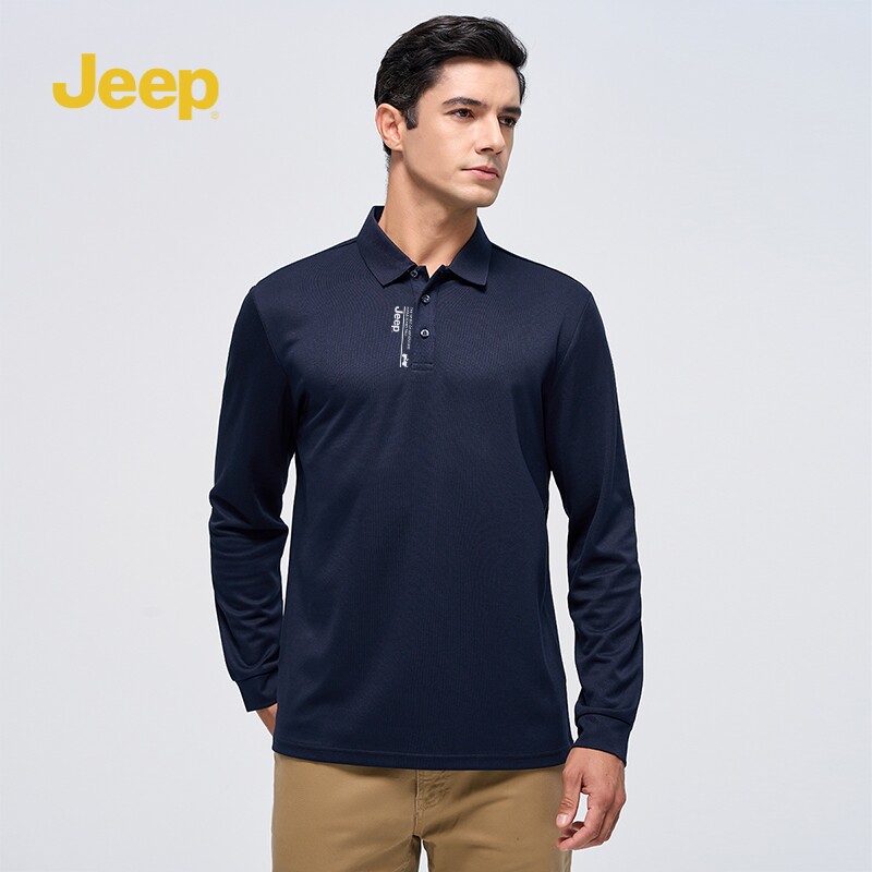 jeep男装官方旗舰店2024新款官网正品长袖t恤爸爸夏季卫衣polo衫