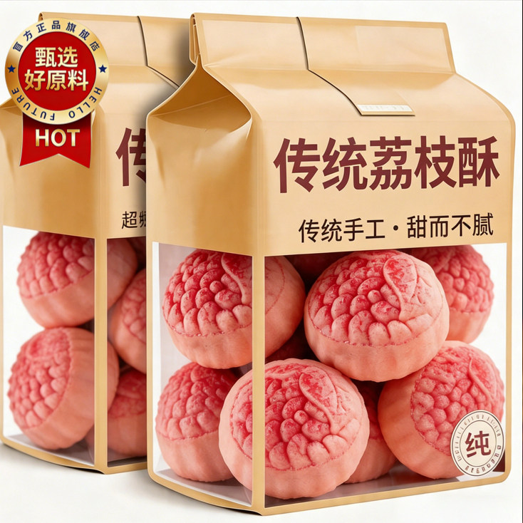 荔枝酥广州深圳特产中式手工糕点下午茶休闲解馋零食小吃独立包装