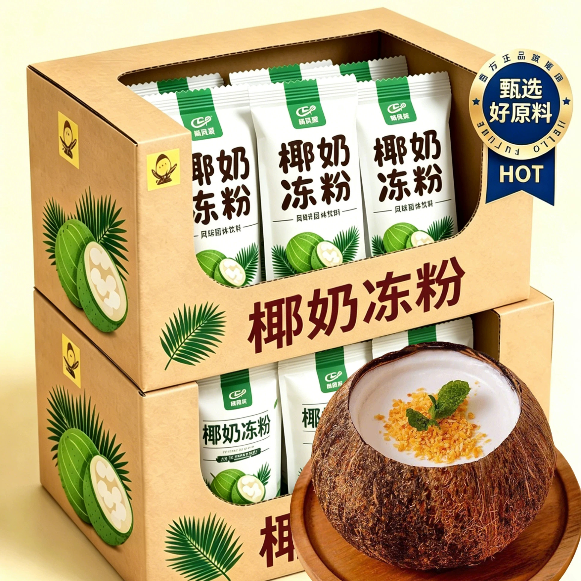 椰奶冻粉无添加海南儿童布丁果冻免煮烘焙专用商用家用官方旗舰店