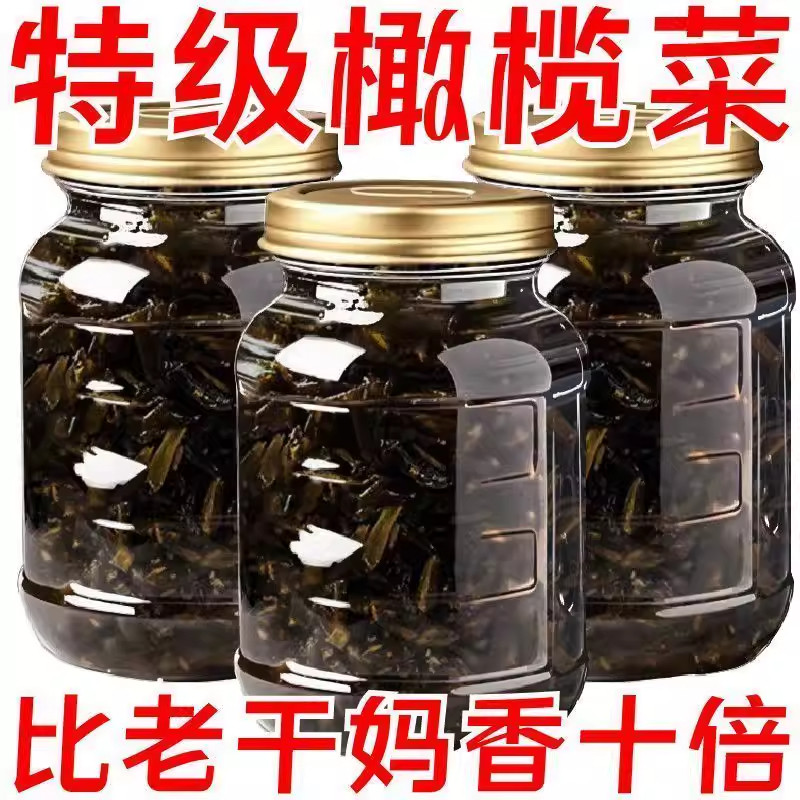 【正宗港式】橄榄菜特制手工开胃早餐瓶装潮汕配粥咸菜下饭菜整箱