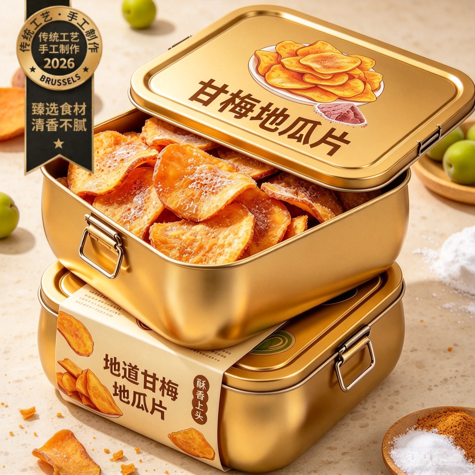 原切薄脆红薯片甘梅味地瓜片干孕妇儿童红薯番薯片解馋追剧零食品