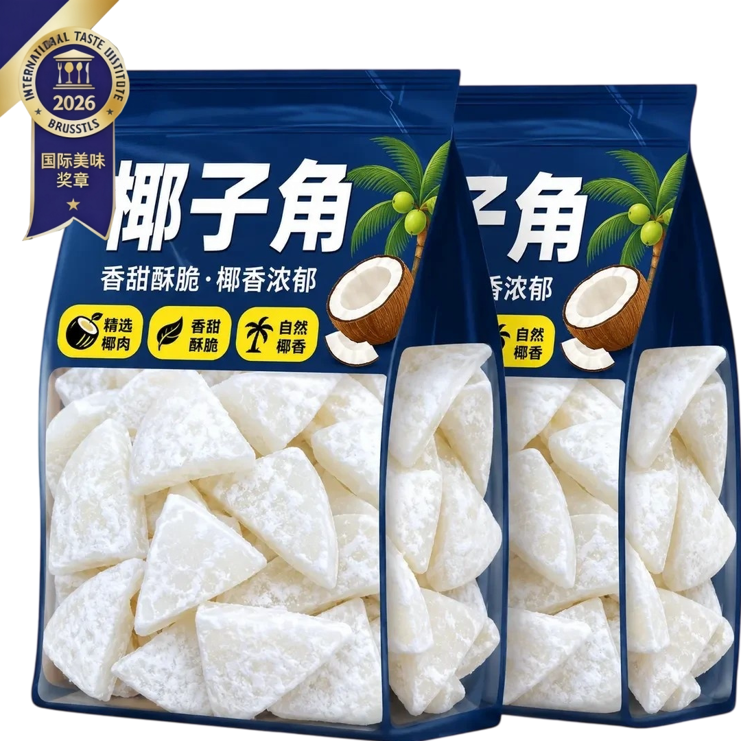 海南特产椰子角正宗原味纯天然椰肉脆块椰子片休闲零食官方旗舰店