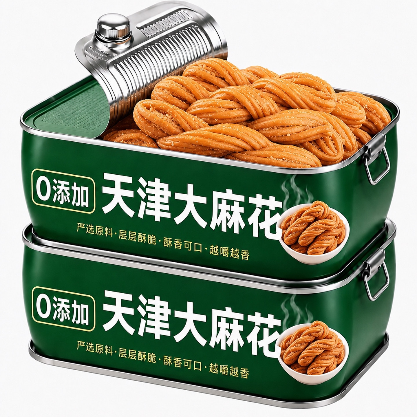 正宗天津麻花旗舰店传统风味老式大粗手工麻花椒盐千层香酥零食