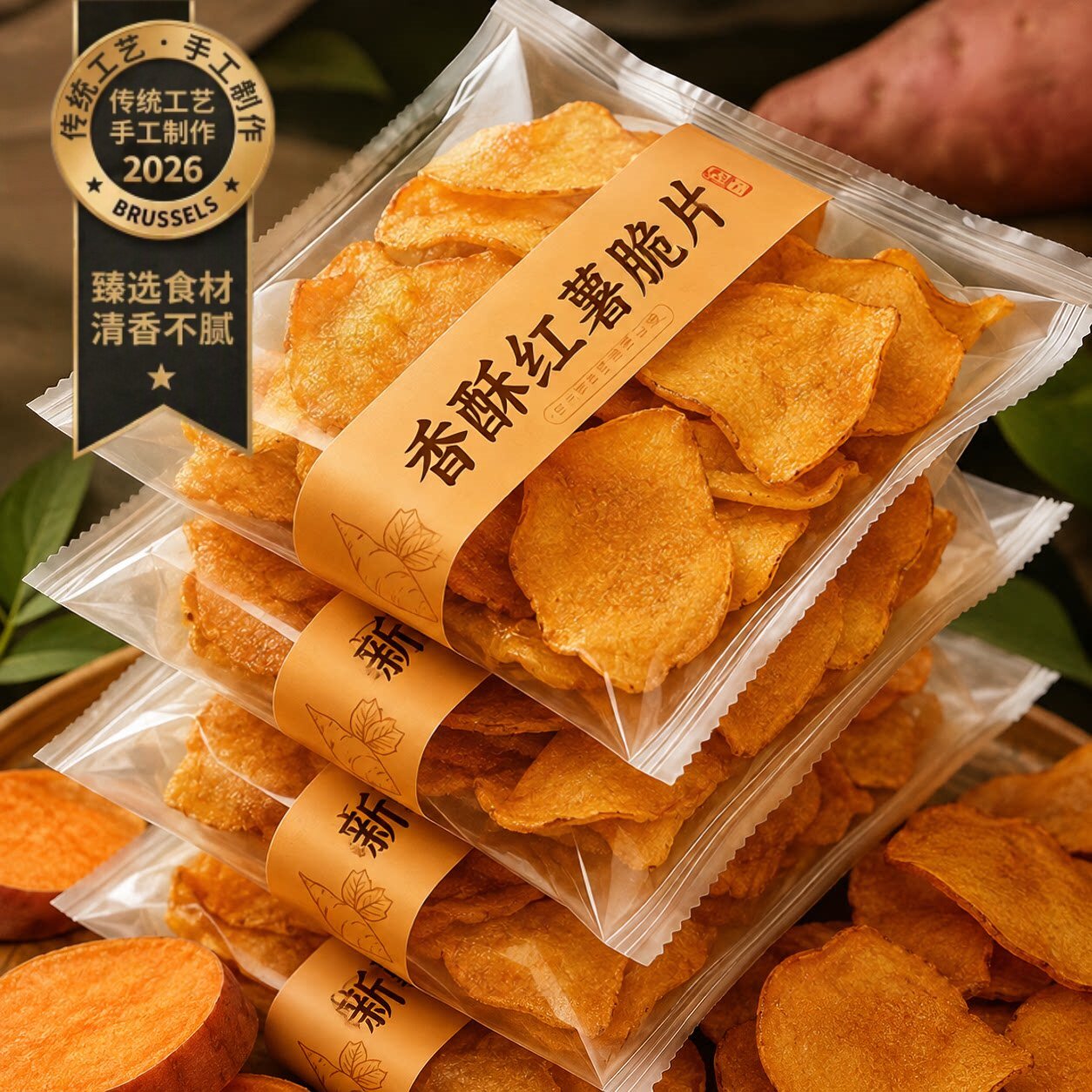 原切红薯片甘梅红薯片干香酥薄脆纯手工番薯地瓜片薯干官方旗舰店
