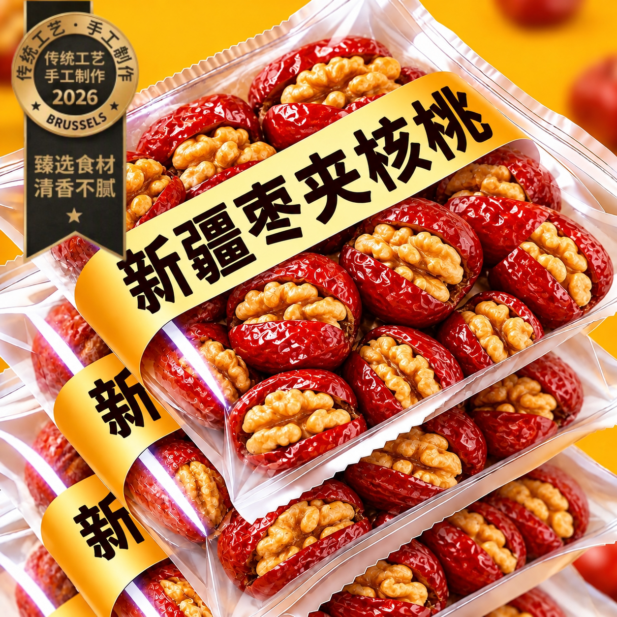 正宗新疆特产红枣夹核桃官方旗舰店独立包装营养坚果夹心休闲零食