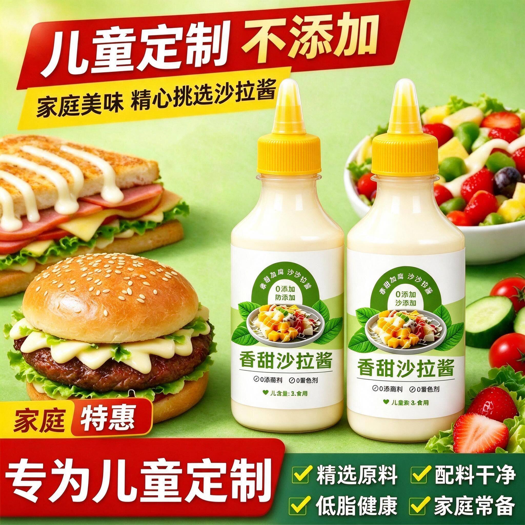 正宗儿童沙拉酱蔬菜水果专用官方旗舰店蜂蜜芥末烘焙汉堡专用酱