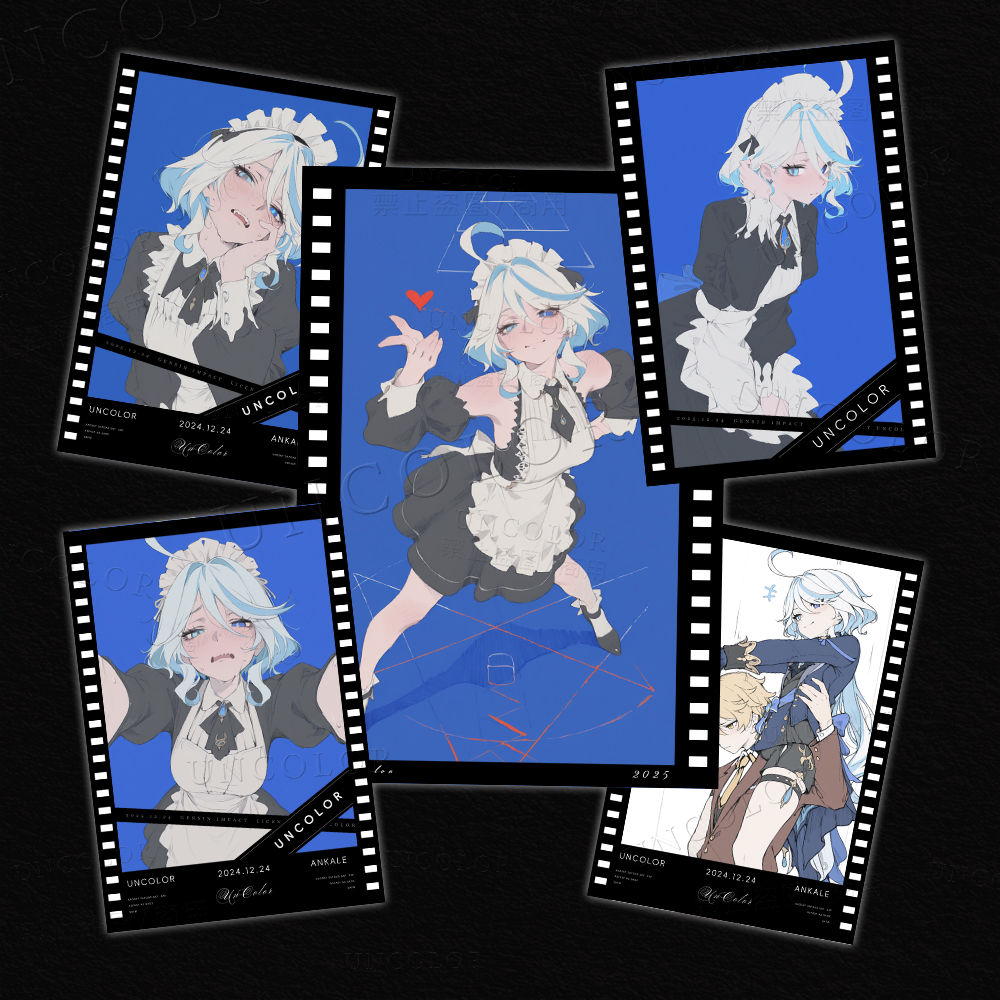 芙宁娜 拍立得原神同人周边明信片吧唧动漫二次元高清Uncolor原创