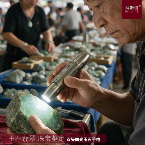 拜斯特双头LED强光充电手电筒