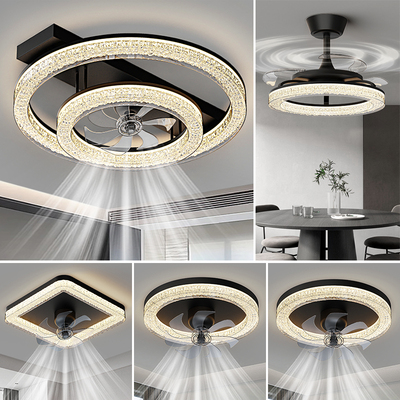 客厅主灯2025新款吊扇灯吊扇灯意式轻奢一体饭厅卧室圆形吸顶灯具