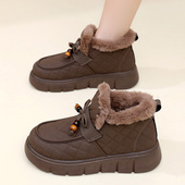 2025冬季 防滑雪地靴加绒加厚保暖休闲妈妈棉靴 时尚 新款 老北京棉鞋