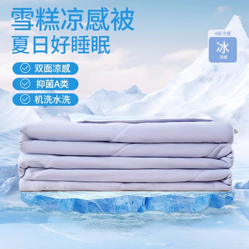 夏季双面凉感抑菌A类机洗化纤被图片